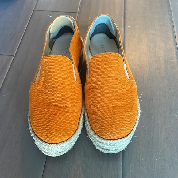 M Gemi Orange Canvas Platform Espadrille slip on sneakers size 40 US 10 - Picture 2 of 5